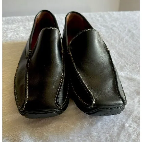 DONALD J PLINER Italy Black Leather Elver 108 Driving‎ Loafer Shoes Men's 9 M