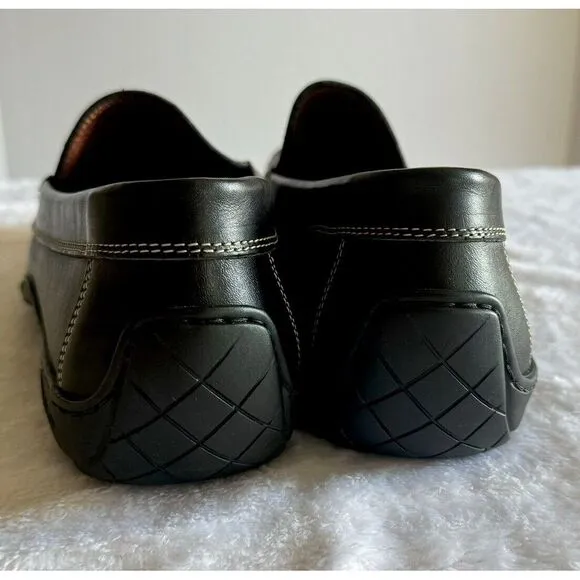 DONALD J PLINER Italy Black Leather Elver 108 Driving‎ Loafer Shoes Men's 9 M