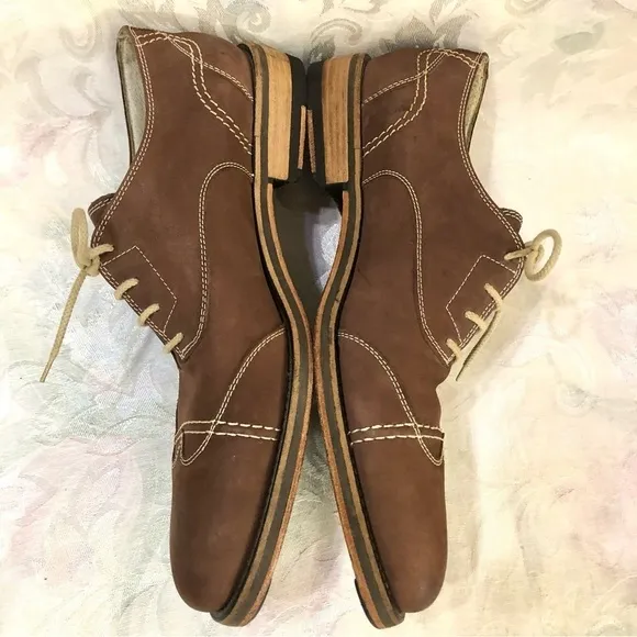 Donald J Pliner Italy Codi Leather Wingtip Derby Oxford Shoes Chestnut Brown 9.5
