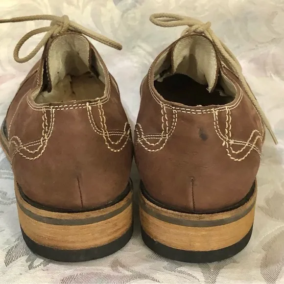 Donald J Pliner Italy Codi Leather Wingtip Derby Oxford Shoes Chestnut Brown 9.5