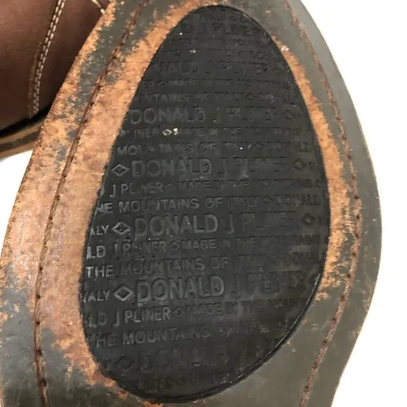 Donald J Pliner Italy Codi Leather Wingtip Derby Oxford Shoes Chestnut Brown 9.5