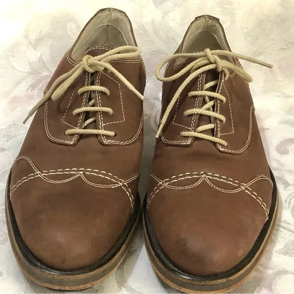 Donald J Pliner Italy Codi Leather Wingtip Derby Oxford Shoes Chestnut Brown 9.5