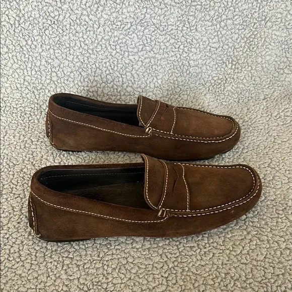 Donald J Pliner Men's Maverick Brown Suede Loafers