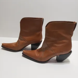 Donald J. Pliner Western Brown Cowgirl Couture Women's Booties Shoes Sz …