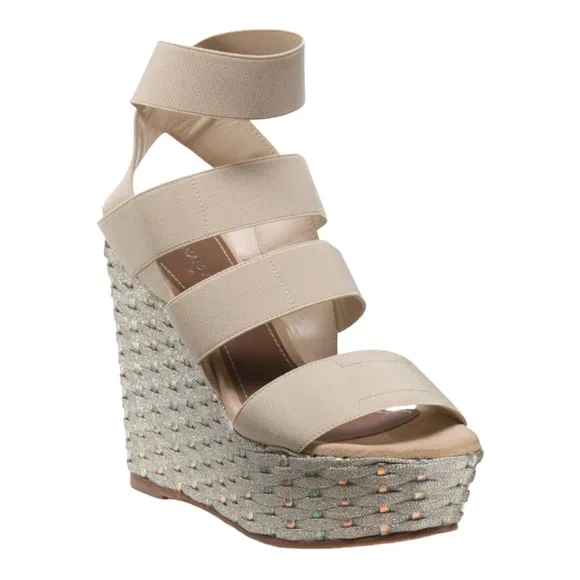 Donald J Pliner WINNIE Basic Elastic Platform black wedges