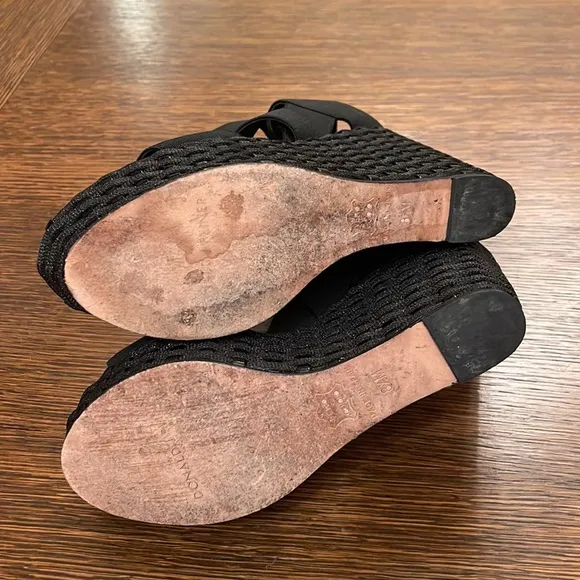 Donald J Pliner WINNIE Basic Elastic Platform black wedges