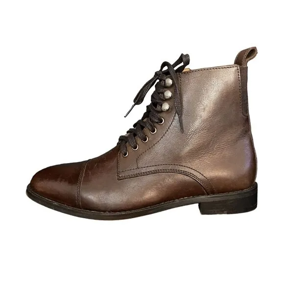 Donald Pliner Dawsyn Men's Brown Leather Lace Up Ankle Boots, Size 7.5 WORN ONCE