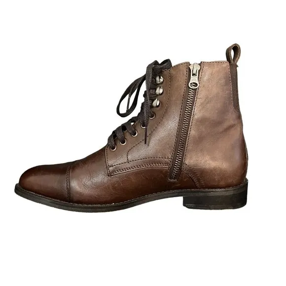 Donald Pliner Dawsyn Men's Brown Leather Lace Up Ankle Boots, Size 7.5 WORN ONCE