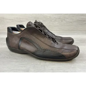 Donald Pliner Elliot Men's Sneakers Brown Leather Lace Up  Shoes Sz 12