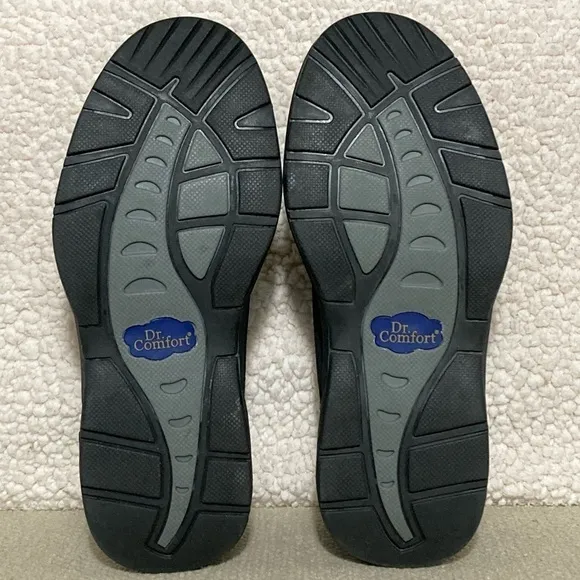Dr Comfort Men's Brian Black Leather Casual Lightweight Comfort Shoes SZ US 8 W