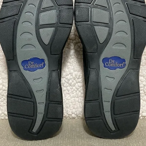 Dr Comfort Men's Brian Black Leather Casual Lightweight Comfort Shoes SZ US 8 W