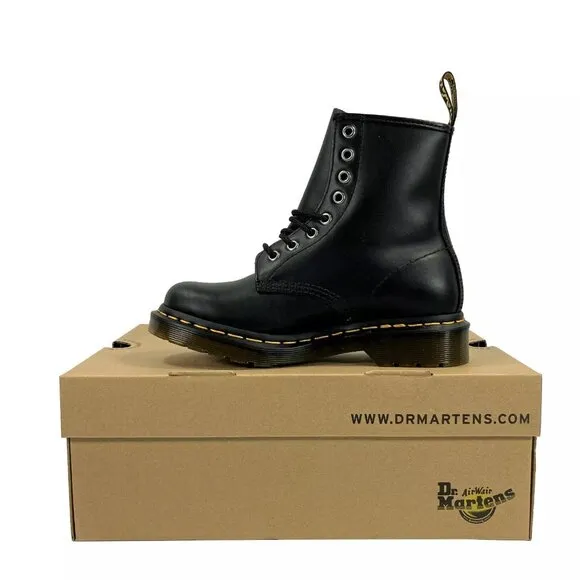 Dr. Doc Martens 1460 Pascal Boots Womens Size 5 Black Nappa Leather Combat NEW