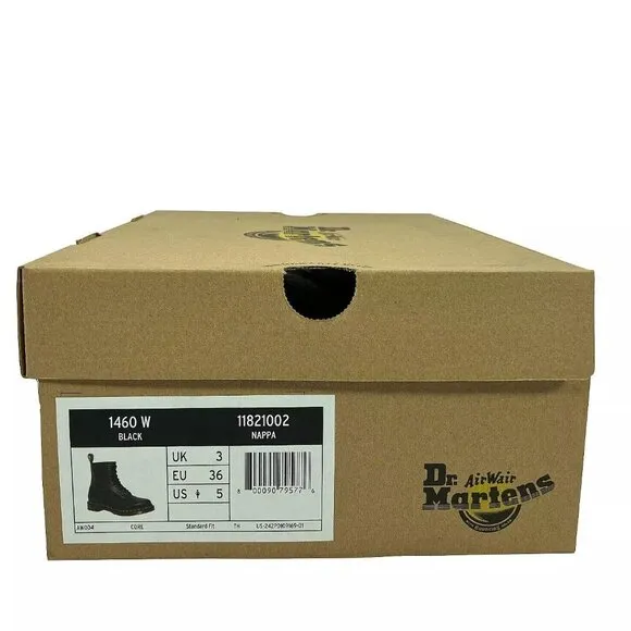 Dr. Doc Martens 1460 Pascal Boots Womens Size 5 Black Nappa Leather Combat NEW