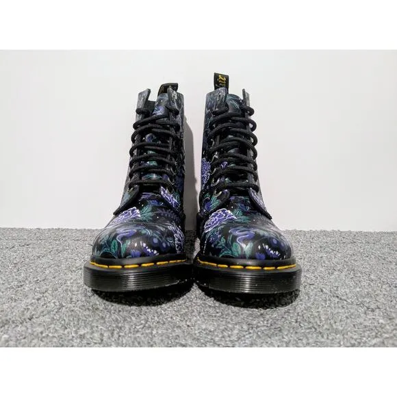 Dr. Doc Martens 1460 Pascal Combat Boots Floral Size 6