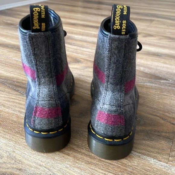 Dr. Doc Martens Castel Plaid Wool Boots Booties