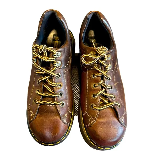 Dr. Doc Martens Lace Up Oxford Brown Leather Shoes Men's size 8
