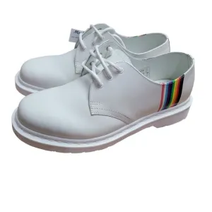 Dr. Doc Martens Pride Derby Oxford Shoes White Smooth Leather M9/W10 27522