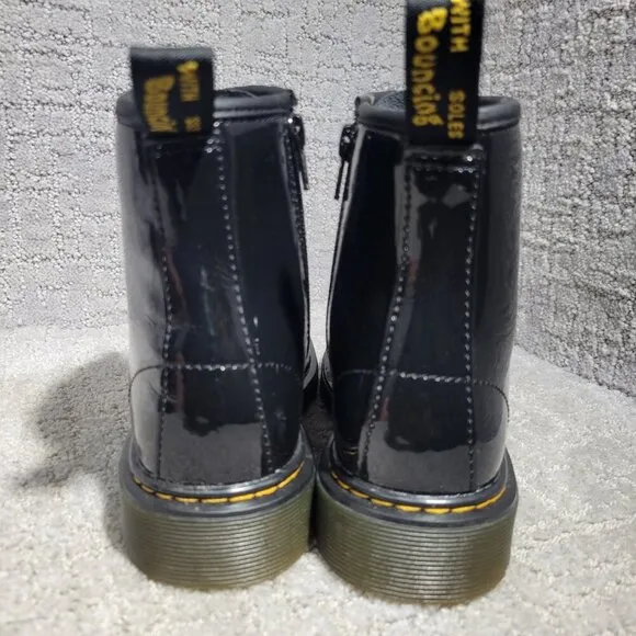 Dr Doc Martens Youth Size 4 US Black Patent Leather Combat Boots 1460J