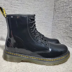 Dr Doc Martens Youth Size 4 US Black Patent Leather Combat Boots 1460J