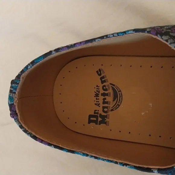 Dr. Marten Oxford Shoes NWOT Blue Purple Jaquard Tapestry Design Women's 9 1461