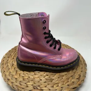 DR MARTEN Pascal RS Combat Boots Pink Iridescent Size 5