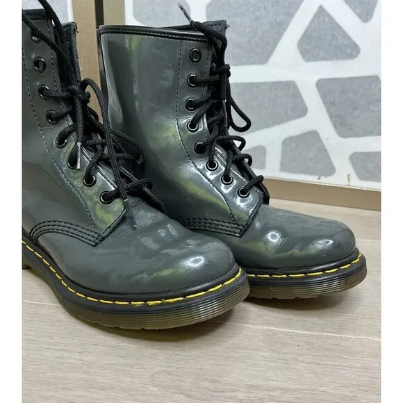 Dr Martens 11821 WOMEN LEATHER LACE UP BOOTS 7 Eu 38 Gray