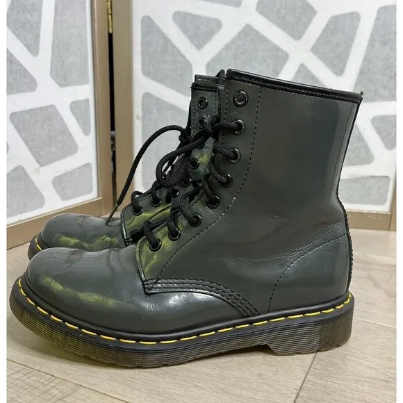 Dr Martens 11821 WOMEN LEATHER LACE UP BOOTS 7 Eu 38 Gray
