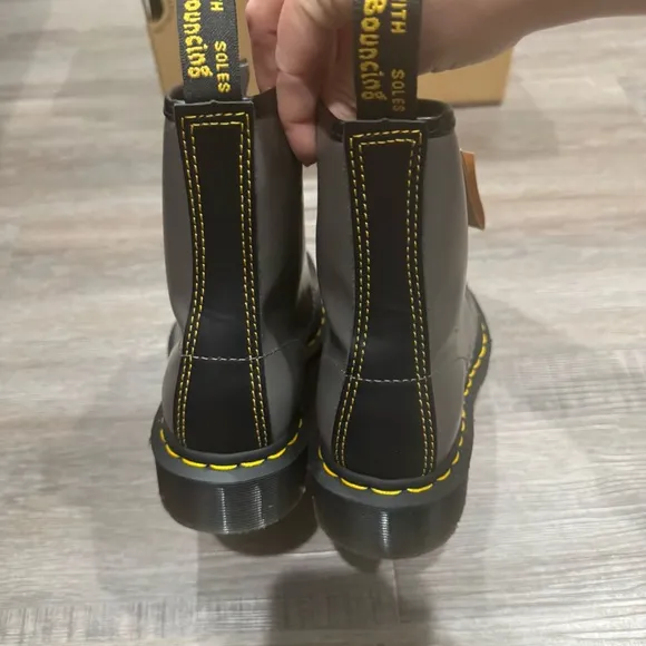 Dr Martens 1460 Black Charcoal Black Smooth Leather Combat Boots