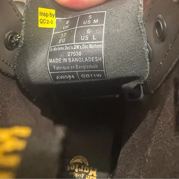 Dr Martens 1460 Black Charcoal Black Smooth Leather Combat Boots