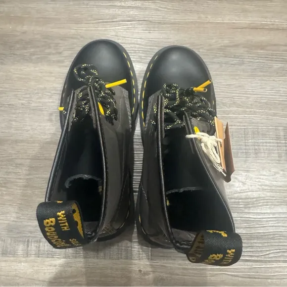 Dr Martens 1460 Black Charcoal Black Smooth Leather Combat Boots