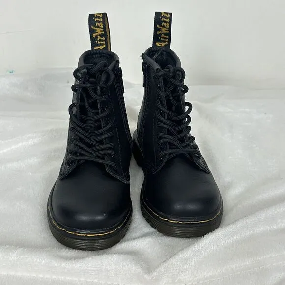 Dr. Martens 1460 Black Combat Leather Boots Bouncing Soles Toddler Size 7 US