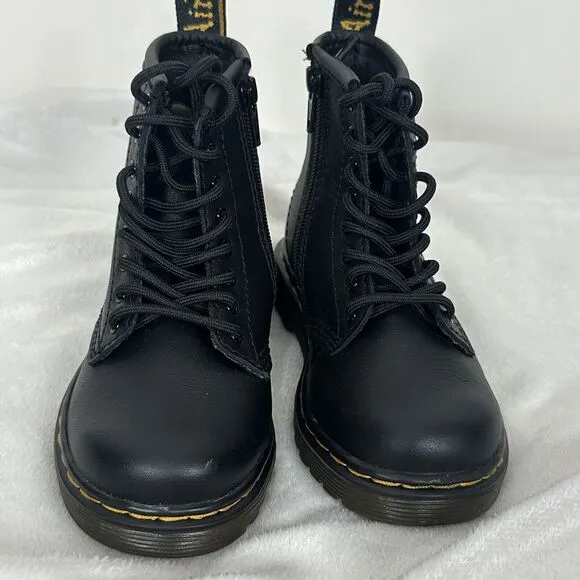 Dr. Martens 1460 Black Combat Leather Boots Bouncing Soles Toddler Size 7 US