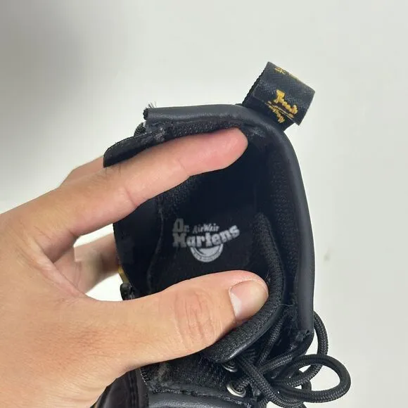 Dr. Martens 1460 Black Combat Leather Boots Bouncing Soles Toddler Size 7 US