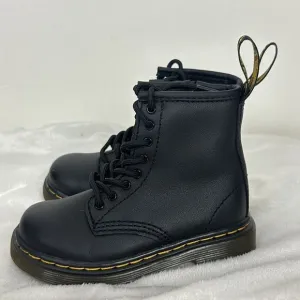Dr. Martens 1460 Black Combat Leather Boots Bouncing Soles Toddler Size 7 US