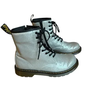 Dr Martens 1460 Glitter Silver Combat Boots Womens Size 7 Mens Size 6