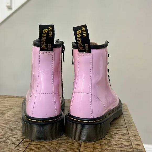 Dr. Martens 1460 J Pink Patent Leather Lace Up/Zip Boots Kids Size 1