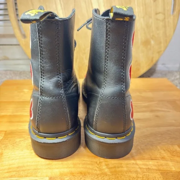 Dr. Martens 1460 limited edition sequin hearts, leather boots size 9