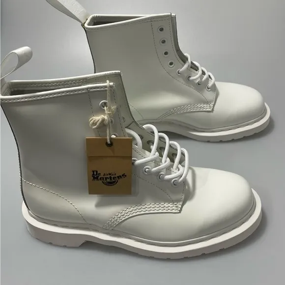 Dr. Martens 1460 Monotone Leather Combat Boots White Men’s 8