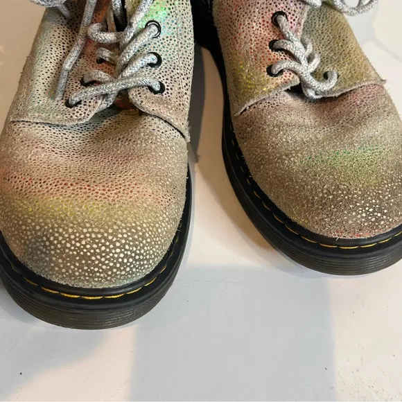 Dr Martens |1460 Pascal J Rainbow Iridescent Boots Kids Youth Size 4M 5L Lace Up