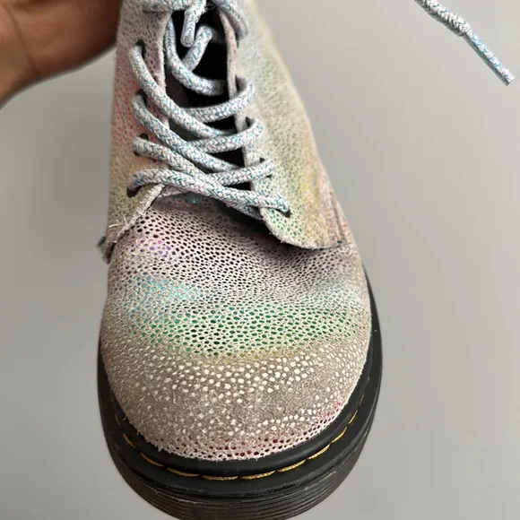 Dr Martens 1460 Pascal J Rainbow Iridescent Boots Kids Youth Size 4M 5L Lace Up