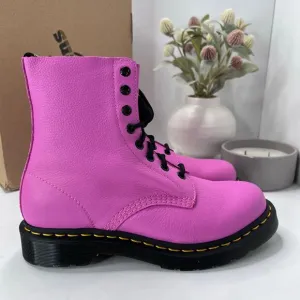 Dr Martens 1460 Pascal Leather Combat Boots Thrift Pink Women 8 NWB Barbie core