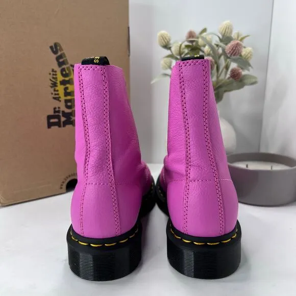 Dr Martens 1460 Pascal Leather Combat Boots Thrift Pink Women 8 NWB Barbie core