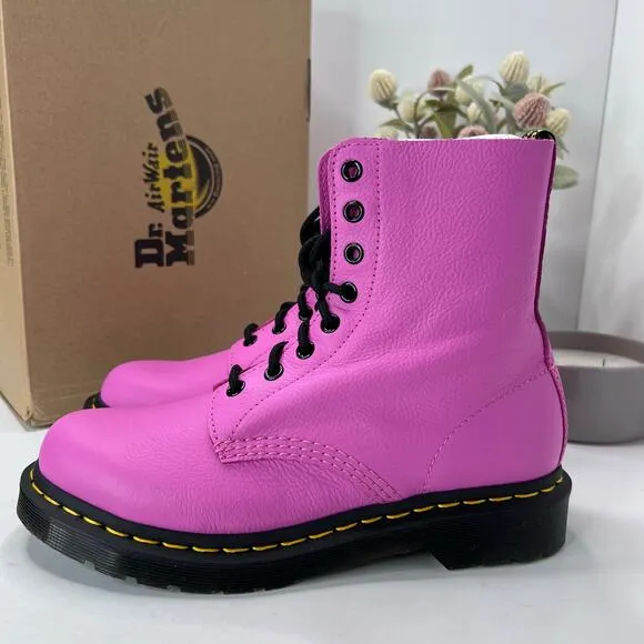 Dr Martens 1460 Pascal Leather Combat Boots Thrift Pink Women 8 NWB Barbie core