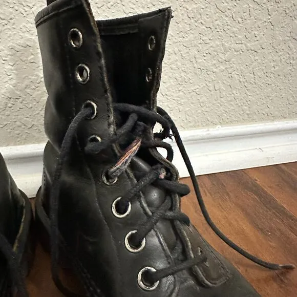 DR. MARTENS 1460 Pascal Smooth Leather Combat Boots in Black UK MADE Kids