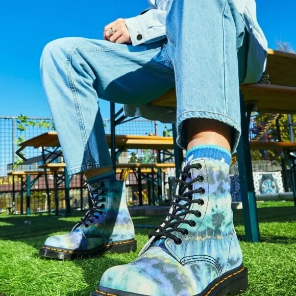 Dr Martens 1460 Pascal Tie Dye Leather Lace-Up Boots