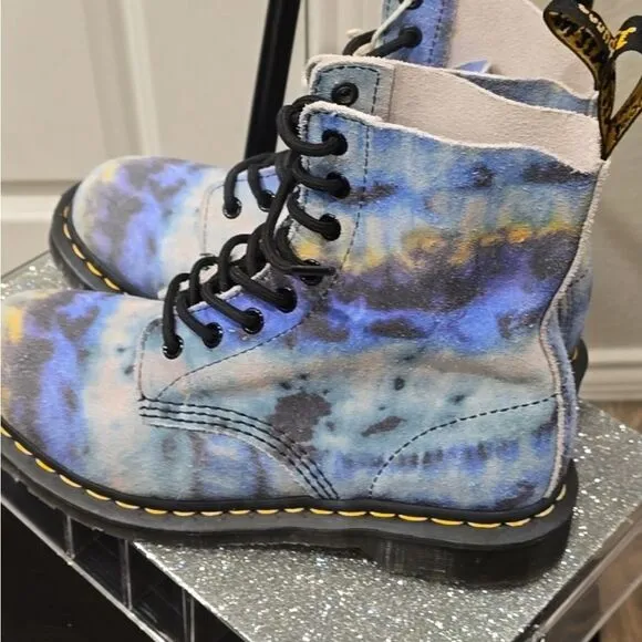Dr Martens 1460 Pascal Tie Dye Leather Lace-Up Boots