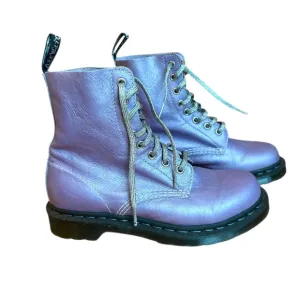 Dr. Martens 1460 Pascal Virginia Metallic Shimmer Combat Boots Purple US Size 7