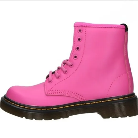 Dr. Martens 1460 Pink Leather Lace Up Combat Boots Size 7