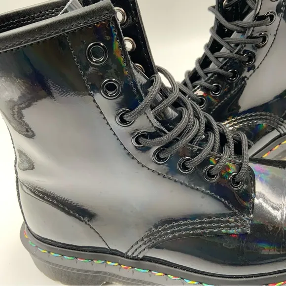 Dr. Martens 1460 Rainbow Patent Combat Boots. 8-Eye Women’s Size US 7L.