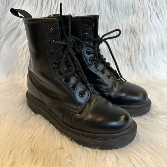 Dr Martens 1460 Smooth Leather Mono Lace-Up Boots Ankle Boots Doc Martens, Black